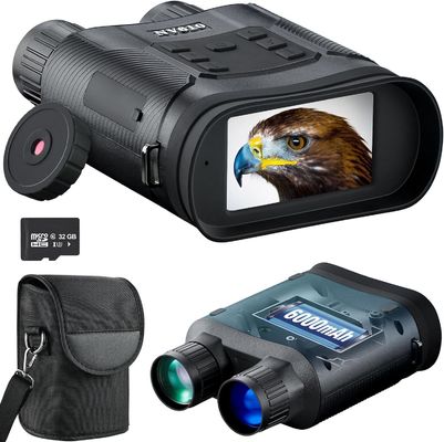 Sensor de calor Binoculares de visión diurna y nocturna con tarjeta SD de cámara 4K