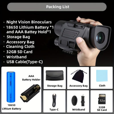 Magnificación óptica 5X 850NM IR de visión nocturna Monocular con resolución de video de 1920*1080