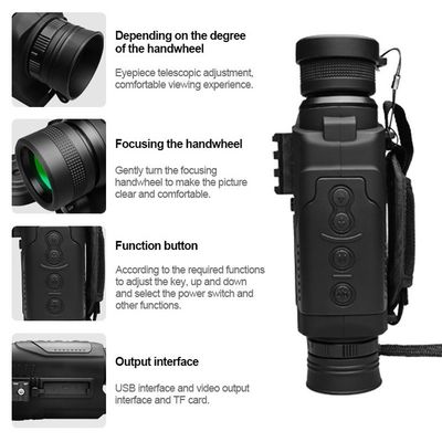 Telescopio de visión nocturna monocular de 40 mm con imágenes infrarrojas 186x83x62MM