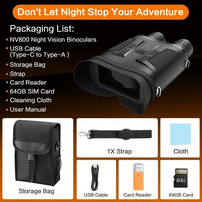 827g de larga distancia 2k 1080p visión nocturna y gafas infrarrojas cámara térmica de caza