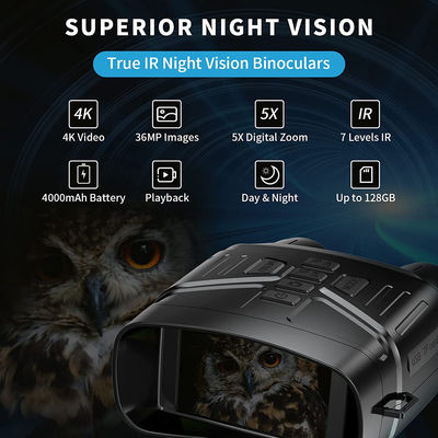 155x120x60mm IR Nv4000 4k HD Visor nocturno Binoculares con baterías de 4000 mAh