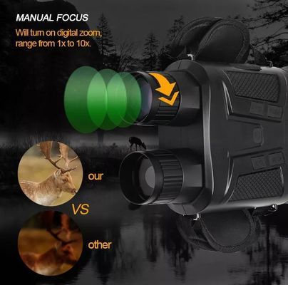 Visión nocturna montada en la cabeza gafas Campo de visión 7.6 grados 5x42 Día y noche