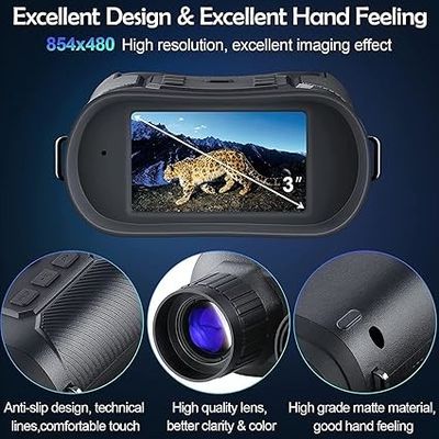 Sensor de calor Binoculares de visión diurna y nocturna con tarjeta SD de cámara 4K