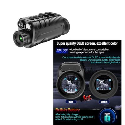 Objetivo de 34 mm 1080p Dispositivo de visión nocturna de infrarrojo binocular 5x256GB