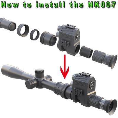 1080p Visión nocturna de caza Alcance de la cámara de video monocular DVR con linterna de infrarrojos de 850 nm incorporada y pantalla HD de 1.2 pulgadas con mira cruzada ajustable