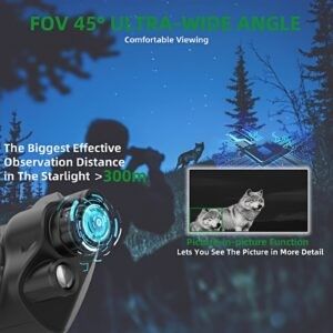 Binoculares de visión nocturna de línea auxiliar transversal con alcance visible de iluminación infrarroja de 1.5m-300m y pantalla LCD de 3′′