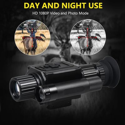 Monocular de visión nocturna digital HD 1080P con infrarrojos, alcance de visión nocturna con zoom AI 5X, grabación de video, cámara de visión nocturna para caza, vigilancia y observación de vida silvestre