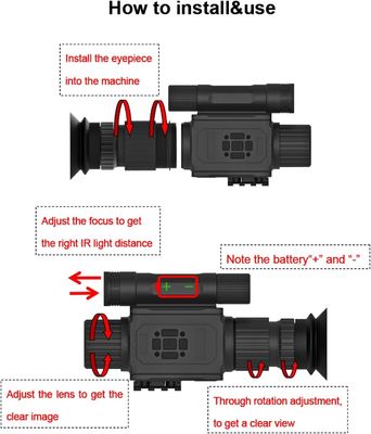 Monocular de visión nocturna digital HD 1080P con infrarrojos, alcance de visión nocturna con zoom AI 5X, grabación de video, cámara de visión nocturna para caza, vigilancia y observación de vida silvestre
