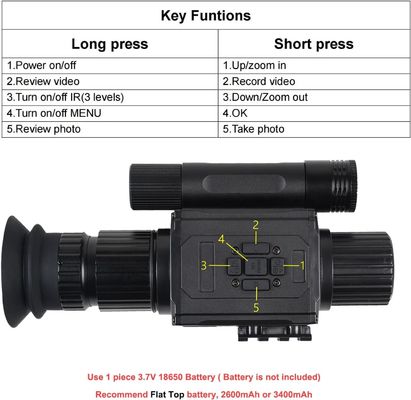 Monocular de visión nocturna digital HD 1080P con infrarrojos, alcance de visión nocturna con zoom AI 5X, grabación de video, cámara de visión nocturna para caza, vigilancia y observación de vida silvestre