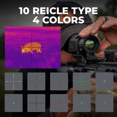 Mira térmica Vision Rattler V2 para rifle de caza. Mira térmica de alta resolución con óptica térmica de alta sensibilidad. Mira de rifle de visión IR. Diseño impermeable y duradero