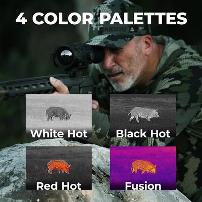 Mira térmica Vision Rattler V2 para rifle de caza. Mira térmica de alta resolución con óptica térmica de alta sensibilidad. Mira de rifle de visión IR. Diseño impermeable y duradero