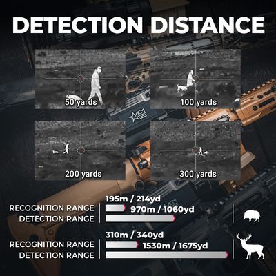 Mira térmica Vision Rattler V2 para rifle de caza. Mira térmica de alta resolución con óptica térmica de alta sensibilidad. Mira de rifle de visión IR. Diseño impermeable y duradero